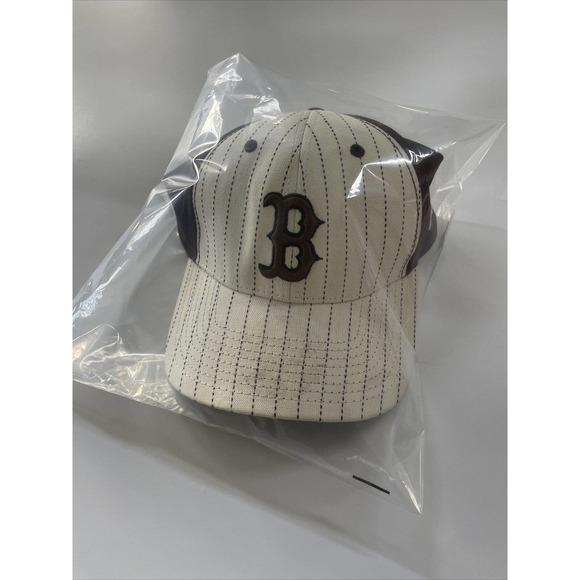 Vintage New Era MLB Boston Red Sox Fitted Hat Rare Flex Size Small Brown White - Picture 10 of 10